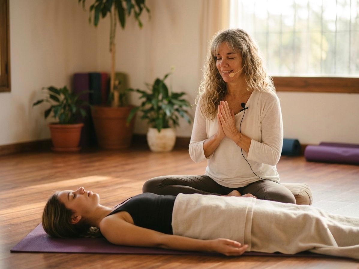 Rosana guiando una práctica de Yoga Nidra
